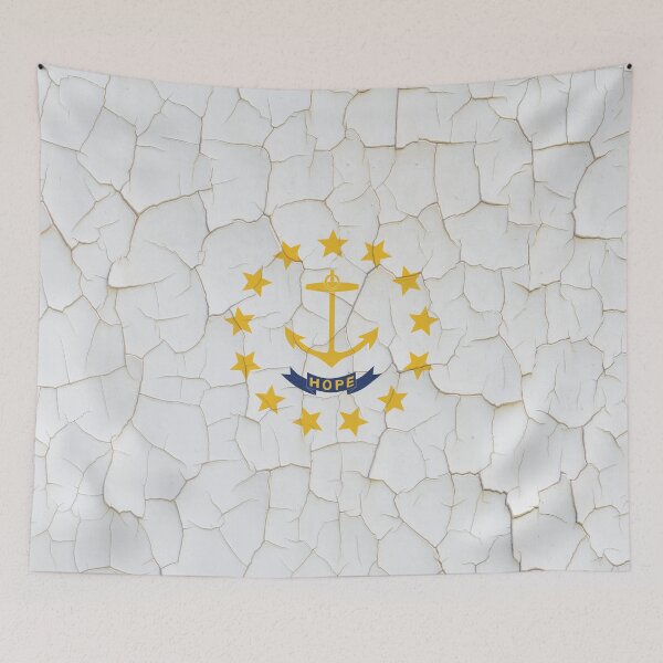 Item preview, Rhode Island Flag Grunge Wall  designed and sold by TRowanDesign.