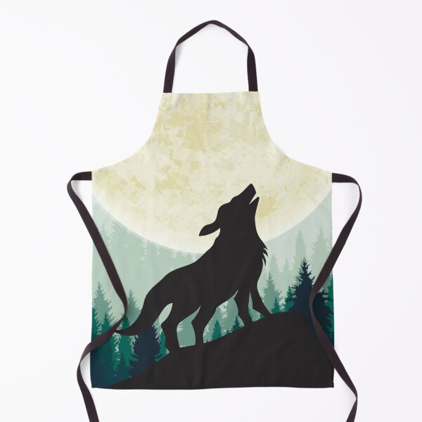 Item preview, wolf full moon moon forest mountains designed and sold by Brinax.
