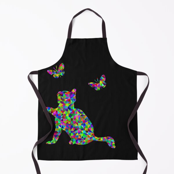 Item preview, Prismatic Low Poly Kitten Playing with Butterflies designed and sold by WowAllinOne.
