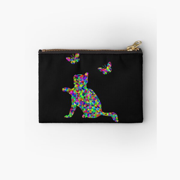 Item preview, Prismatic Low Poly Kitten Playing with Butterflies designed and sold by WowAllinOne.