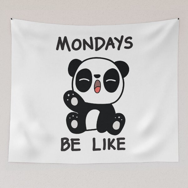 Aperçu de l'œuvre Lundays Be Like, Panda mignon, Sleepy, Sleepyhead, Sleepy Monday, Sleepy Panda, Monday Blues créée et vendue par niftyhub.