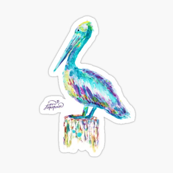Pelican watercolor Sticker