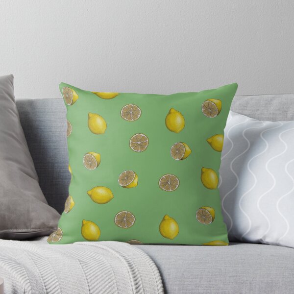 Lemons Green Throw Pillow