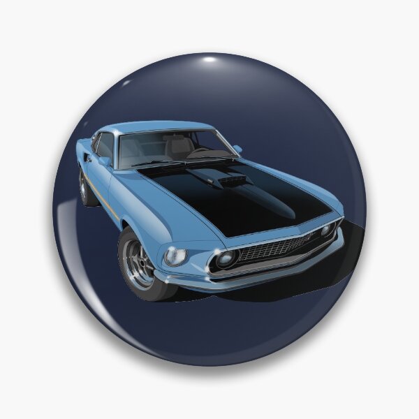 Item preview, 1969 ford mustang mach 1 in light blue designed and sold by candc-retro.