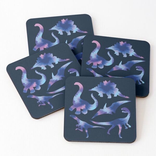 Item preview, Dinosaurs #1 - Blue and Purple Tie Dye Dinosaur Silhouette Pattern designed and sold by TheRainbowRoom.