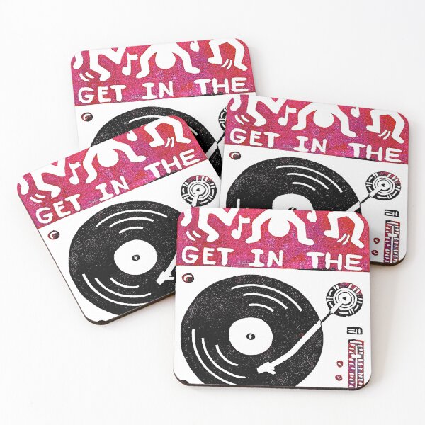 Item preview, Get In The Groove - Color - original linocut design and print designed and sold by PixelPalmer.