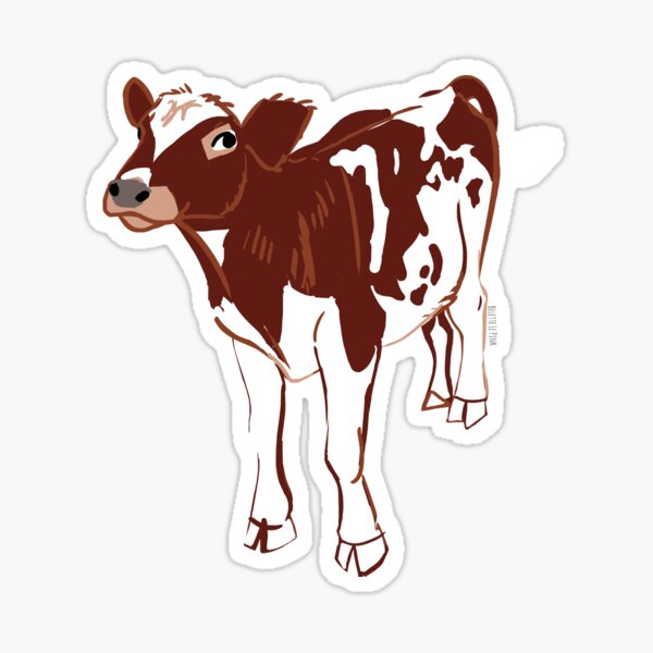Baby calf  in pink Sticker