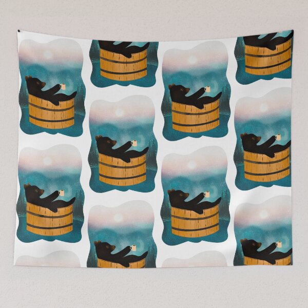 Item preview, Smoky mountain black bear in hot tub designed and sold by Heather  Hinson.