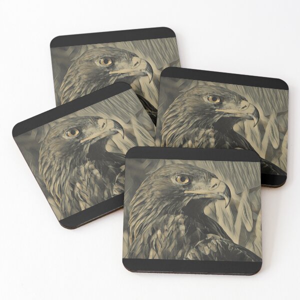 Item preview, Golden Eagle Head Focus - Coloured Pencil Drawing Style designed and sold by MakersKeystone.