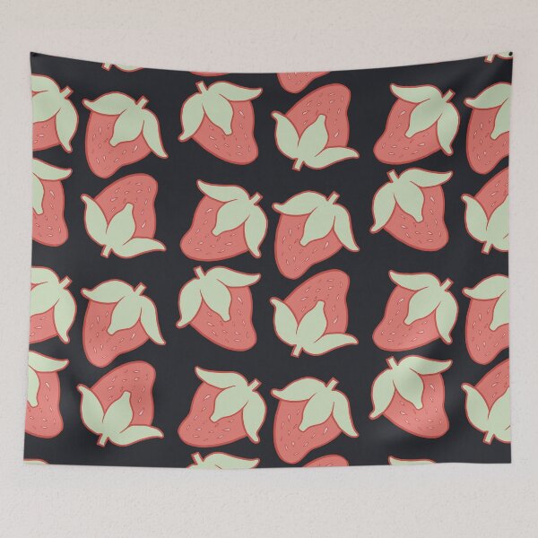 Item preview, Dark Cute Strawberry Pattern designed and sold by Carrie-Art.