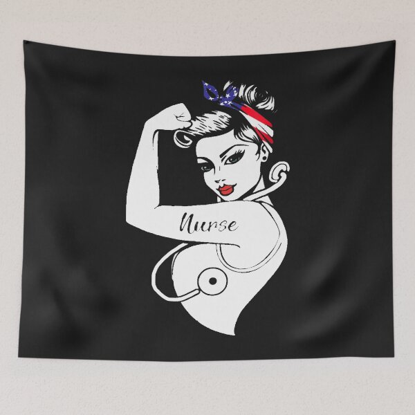 Item preview, Nurse Vet Strong Woman American Flag Hair Band designed and sold by MertieStark.