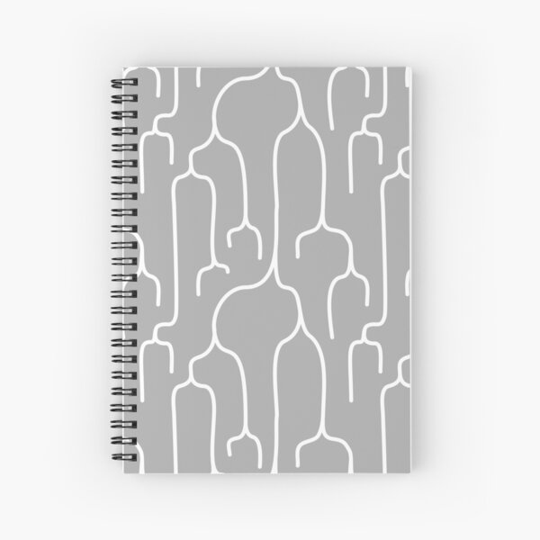 Abstract Phylogenetic Tree White on Grey Spiral Notebook