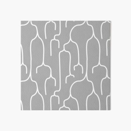 Abstract Phylogenetic Tree White on Grey Art Board Print
