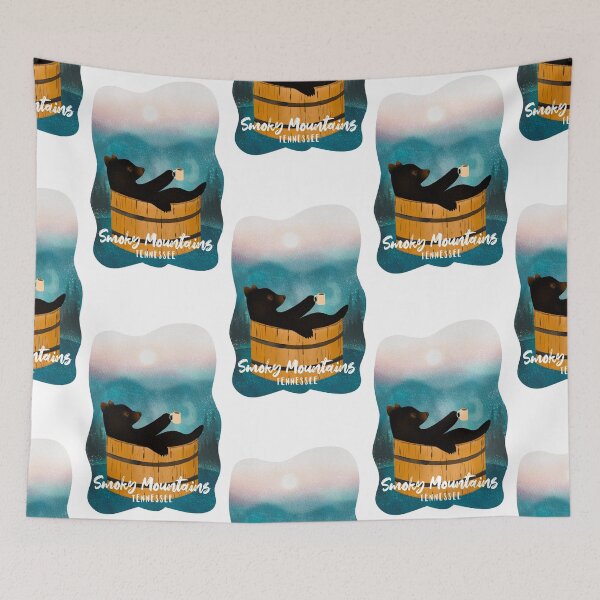 Item preview, Smoky mountain black bear in hot tub designed and sold by Heather  Hinson.