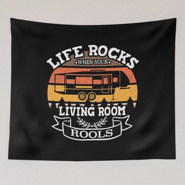 Item preview, Life Rocks When Your Living Room Rolls Funny Illustration Camper Van designed and sold by KO-Design.