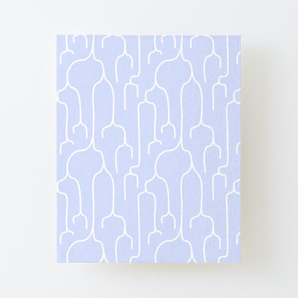 Abstract Phylogenetic Tree White on Blue Canvas Mounted Print