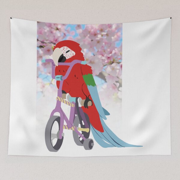 Item preview, Cute Greenwing Macaw On Bike designed and sold by Alice Cheng.