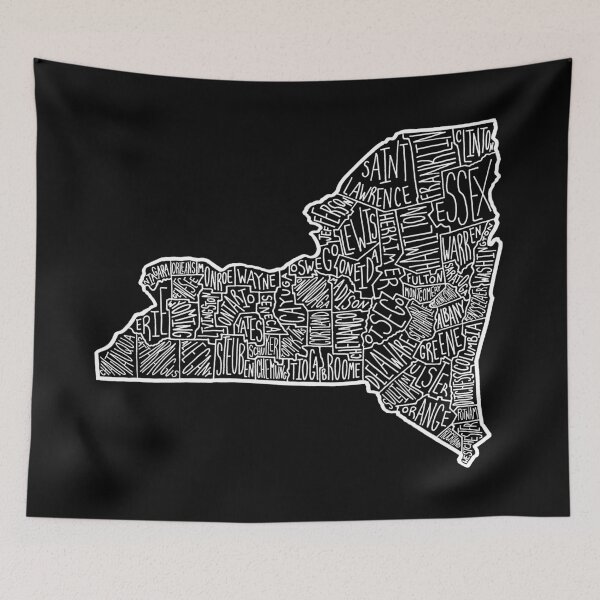 Item preview, Map of Upstate New York (black) designed and sold by Calen  Picard-Carroll.