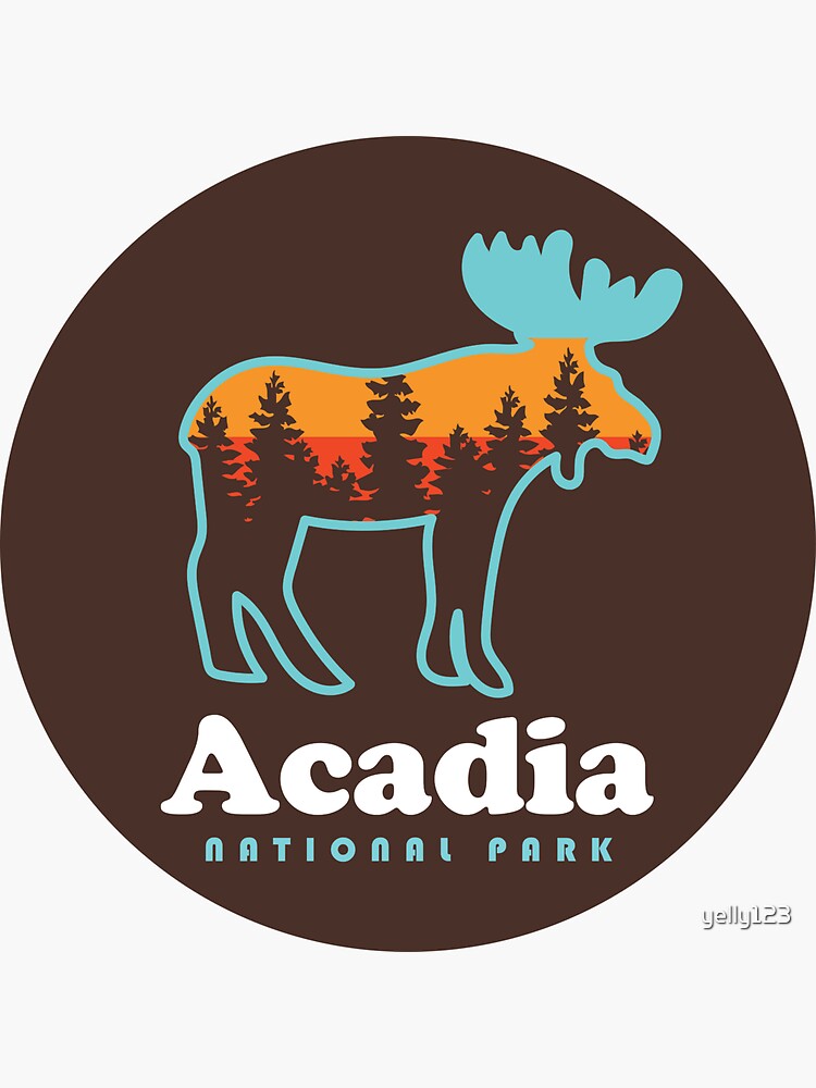 "Acadia National Park Moose Mount Desert Island" Sticker for Sale by