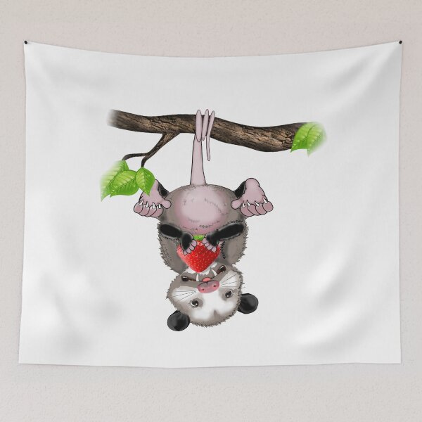 Item preview, Cute possum eats strawberry designed and sold by saf-saf.