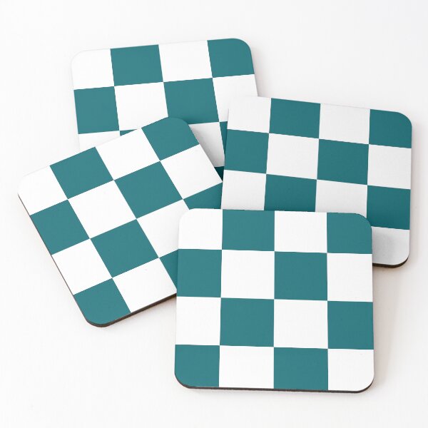 Item preview, Peacock Blue and White Checker Pattern designed and sold by Bumblefuzzies.