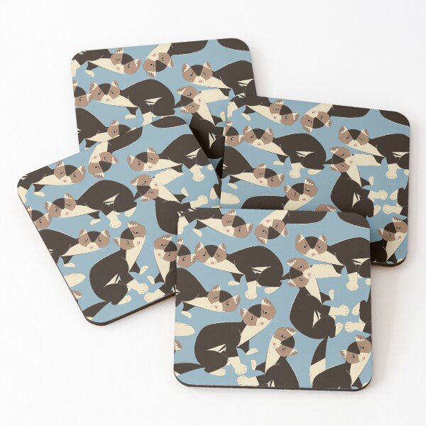 Item preview, Piebald russian sable marten in blue designed and sold by belettelepink.
