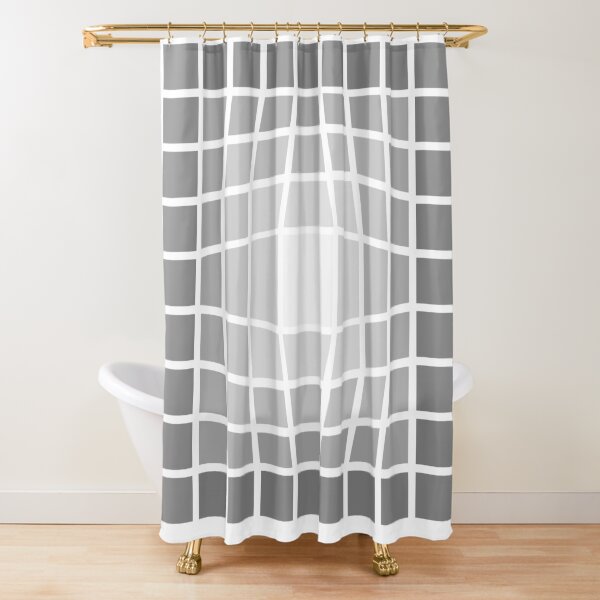 Vasarely Homage 210325C - Greyscale Squares Shower Curtain