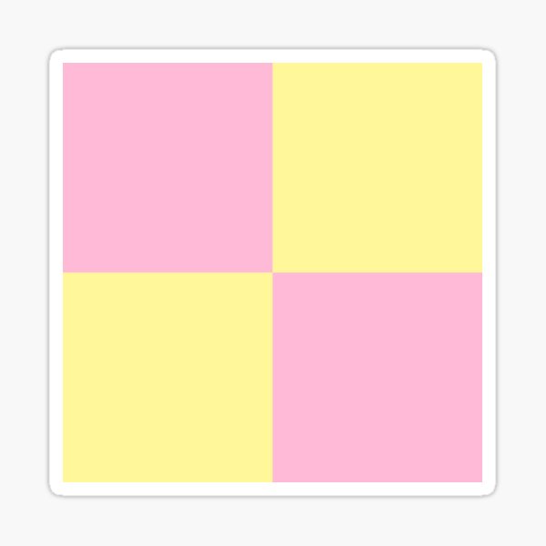 Vista previa del artículo con la obra «Patrón de cuadros de color rosa pastel y amarillo», diseñado y vendido por Bumblefuzzies.