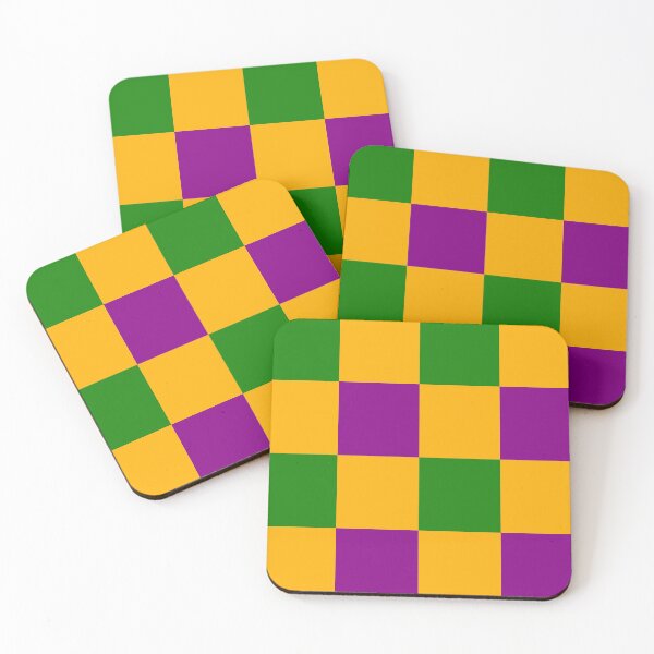 Item preview, Mardi Gras Colors Checker Pattern designed and sold by Bumblefuzzies.