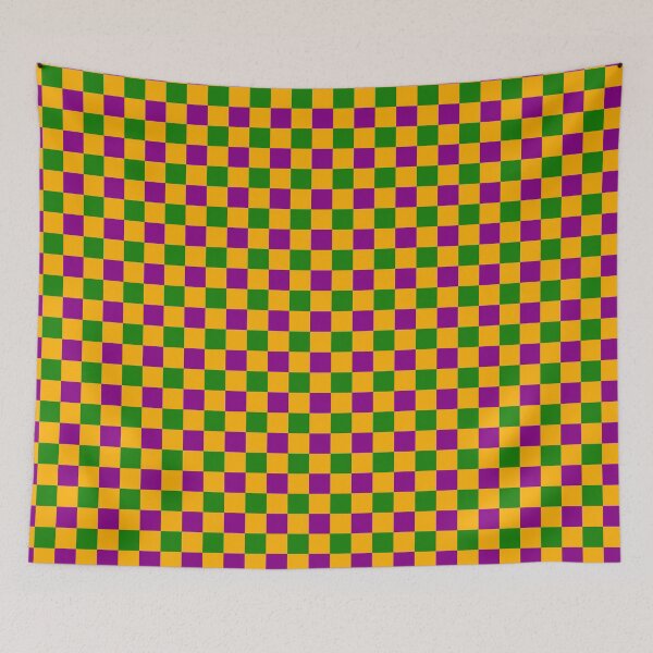 Item preview, Mardi Gras Colors Checker Pattern designed and sold by Bumblefuzzies.