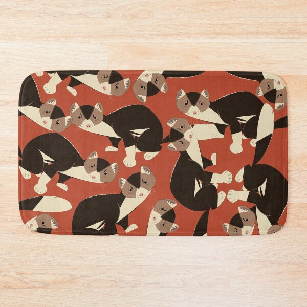 Item preview, Piebald russian sable marten in red designed and sold by belettelepink.