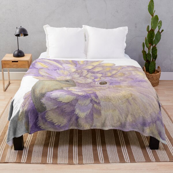 Item preview, Pintura de acuarela de un cacatúa negro brillante de color morado y amarillo designed and sold by L'Atelier Oranjade.