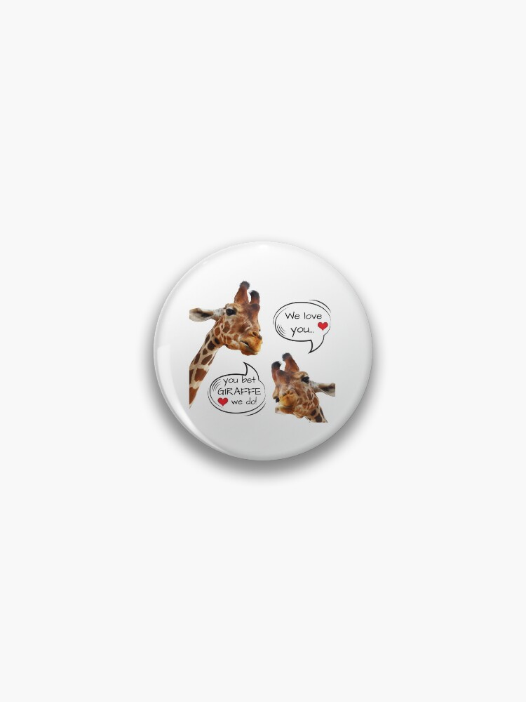 Thumbnail 1 of 3, Pin, Giraffe Love designed and sold by RVAnnie.