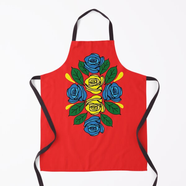 Item preview, Bouquet of Blue and Yellow Roses Canal Narrowboat Folk Art designed and sold by HotHibiscus.