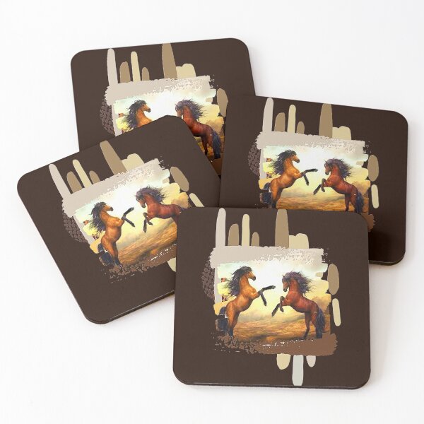 Item preview, Horse calvary Aesthetic Design,  Brown Horses on Abstract Background, for the Equestrian and Horse lover designed and sold by Adri Barnard.