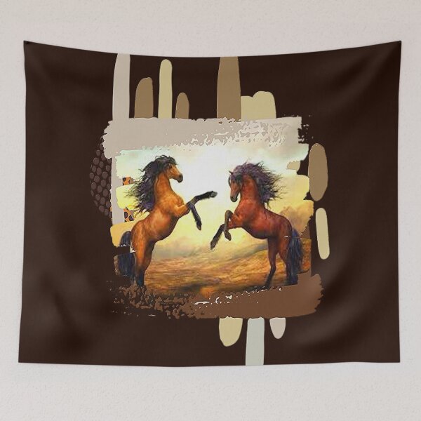 Item preview, Horse calvary Aesthetic Design,  Brown Horses on Abstract Background, for the Equestrian and Horse lover designed and sold by Adri Barnard.
