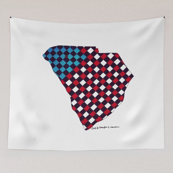 Item preview, Abstract Art - SC State Silhouette with Red, White, and Blue designed and sold by Douglas Walker.