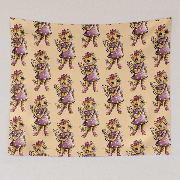 Item preview, Cartoon character, cute little girl tiger with butterfly wings. designed and sold by LaraCoolart.