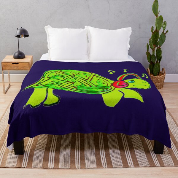 Aperçu de l'œuvre Musique Tortue Tortue Grooving Casque Mignon créée et vendue par DesignsofNote.