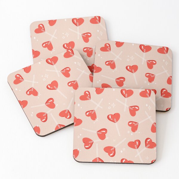 Item preview, Heart Lollipops – Coral designed and sold by Cat Coquillette.