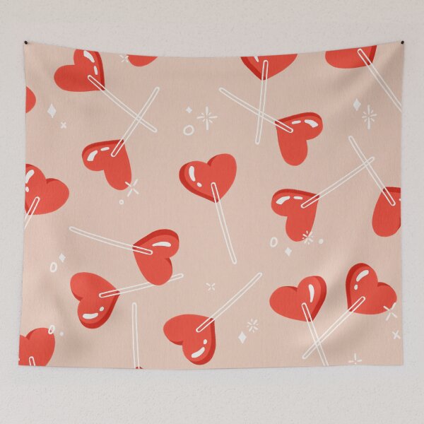 Item preview, Heart Lollipops – Coral designed and sold by Cat Coquillette.