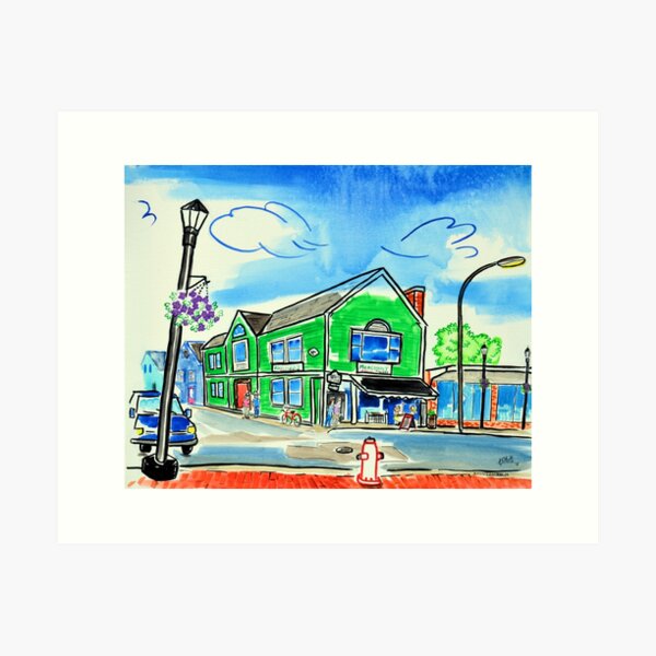Coffee on the Corner - Coffee Merchant Wolfville Nova Scotia Art Print