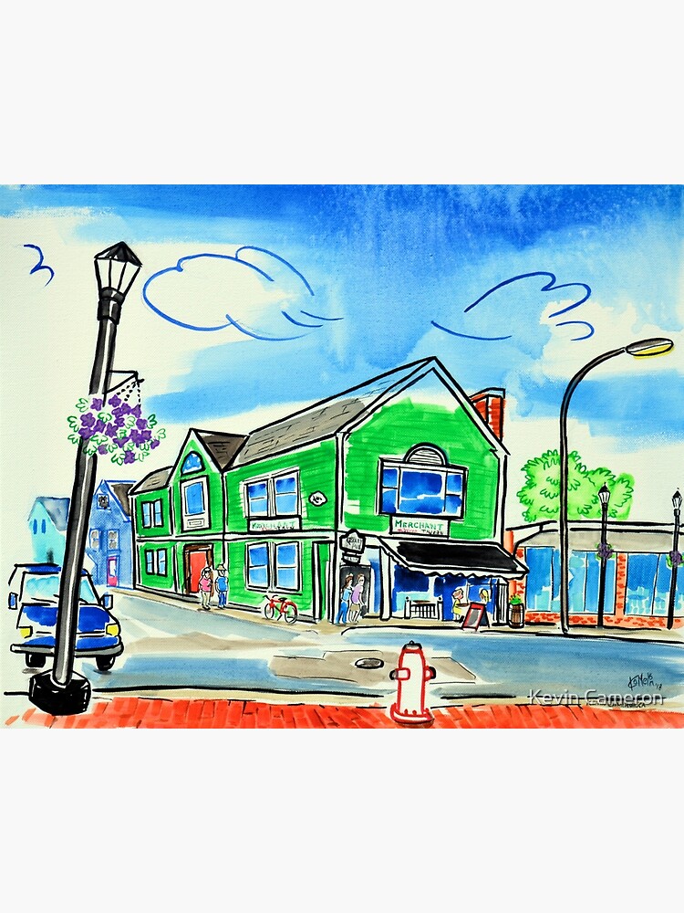 Thumbnail 3 of 3, Canvas Print, Coffee on the Corner - Coffee Merchant Wolfville Nova Scotia designed and sold by Kevin Cameron.