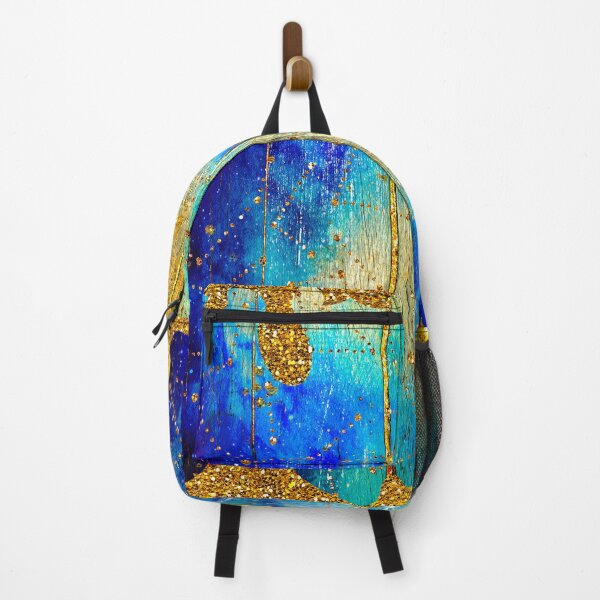 Item preview, Abstract Blue Wood Texture Dripping Gold designed and sold by WOW TeesAndThings.