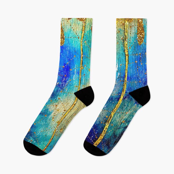 Item preview, Abstract Blue Wood Texture Dripping Gold designed and sold by WOW TeesAndThings.