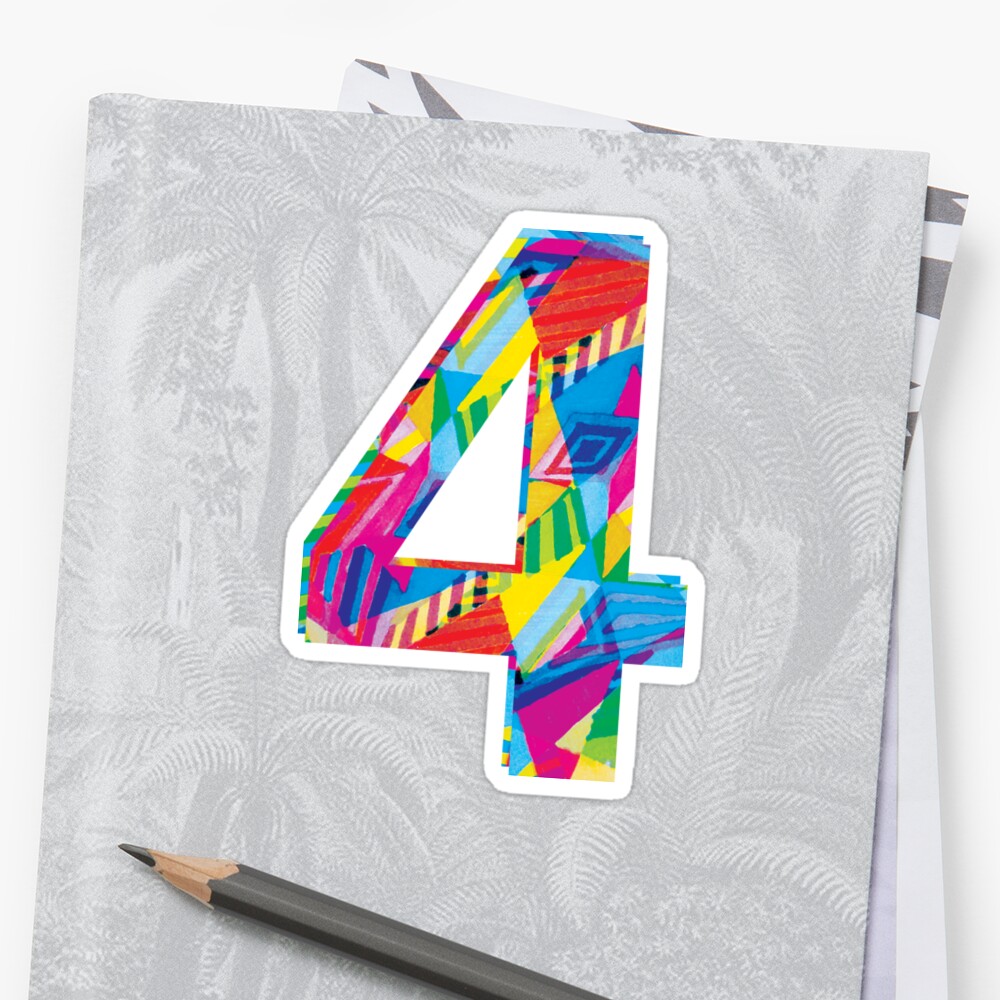 Number 4 Sticker By Winterrr Redbubble