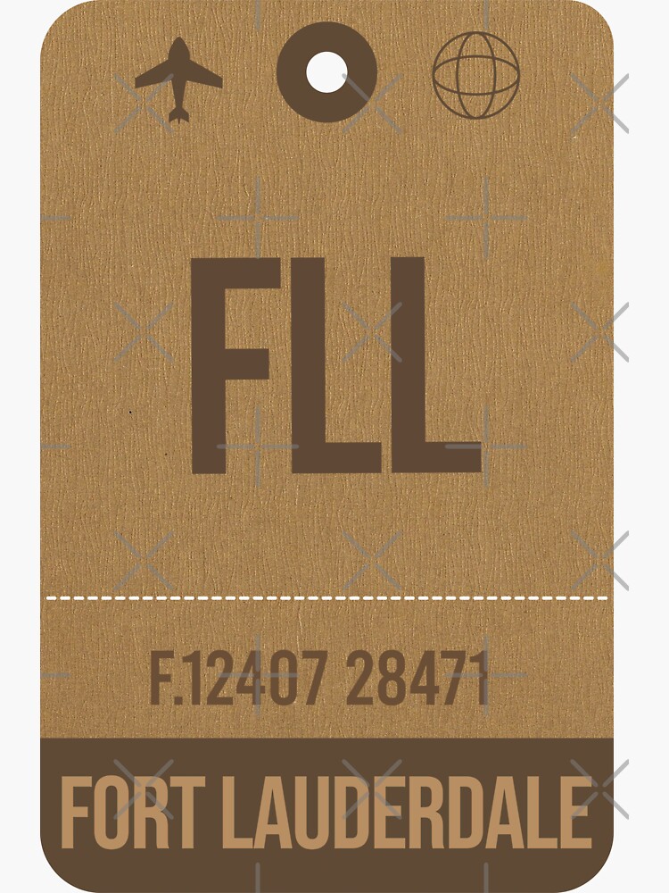 "Fort Lauderdale Airport Vintage Luggage Tag" Sticker for Sale by