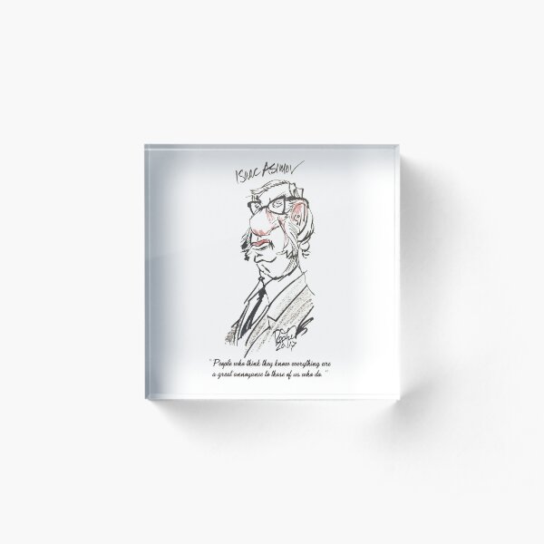 "Isaac Asimov" by Mark Redfield Acrylic Block