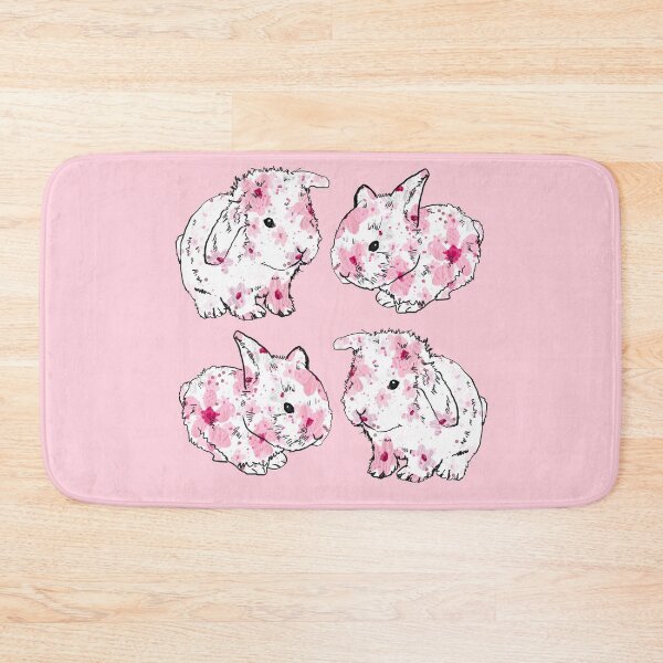 Item preview, Lovely Baby Spring Bunnies, white rabbits covered in pink blossom. designed and sold by Minnie Teckman.