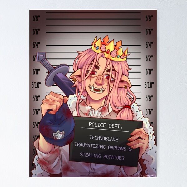 Item preview, Technoblade Mugshot designed and sold by ksimpartist.